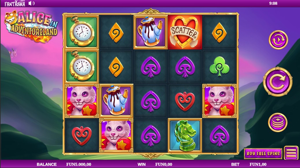 Alice in Adventureland Main Screen