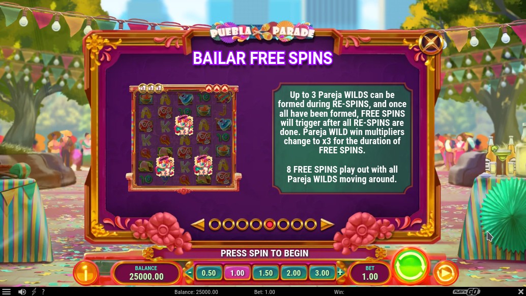 Puebla Parade Free Spins