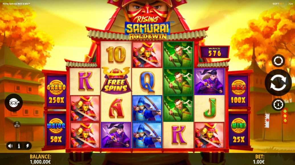 Rising Samurai Main Screen