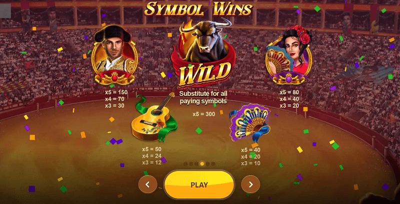 Bulls Run Wild paytable