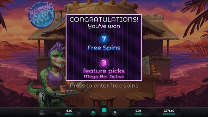 Jurassic Party free spins