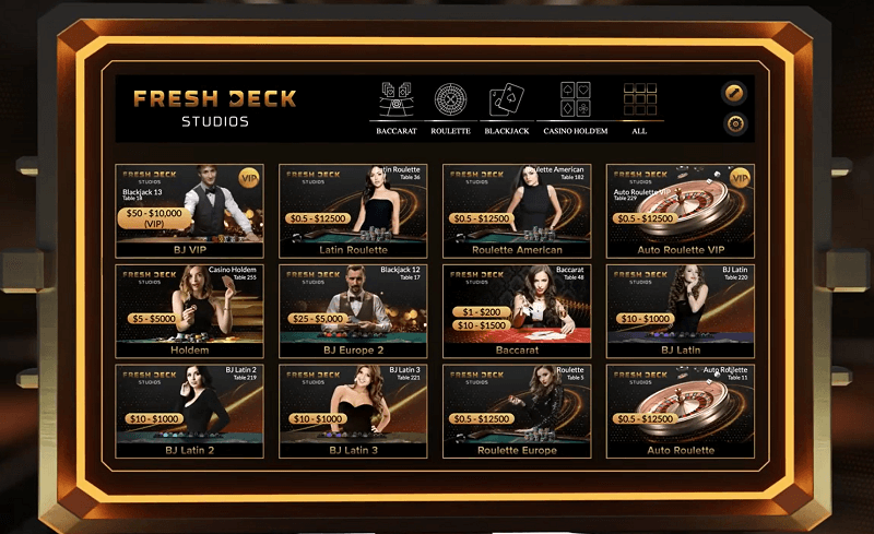 Fresh Deck Studios live casino games provider