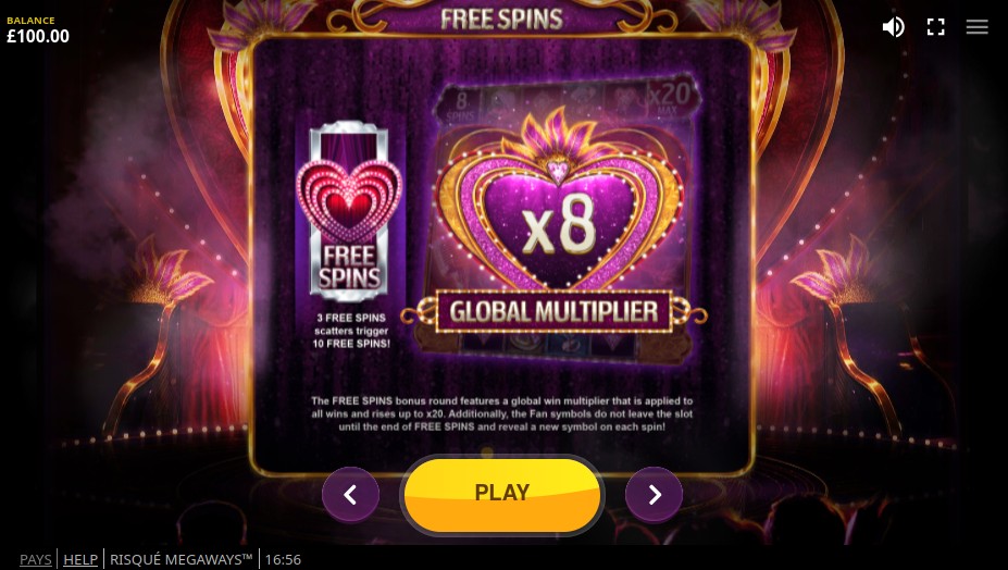 Risque Megaways Free Spins Multiplier