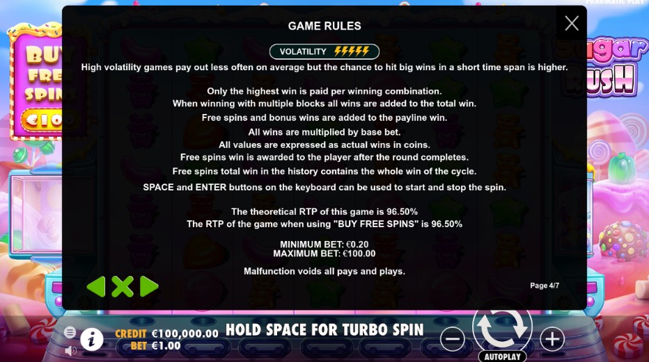 Sugar Rush Game Rules