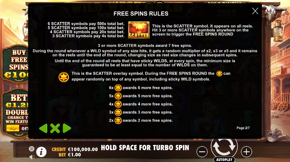 Wild West Gold Megaways Free Spins