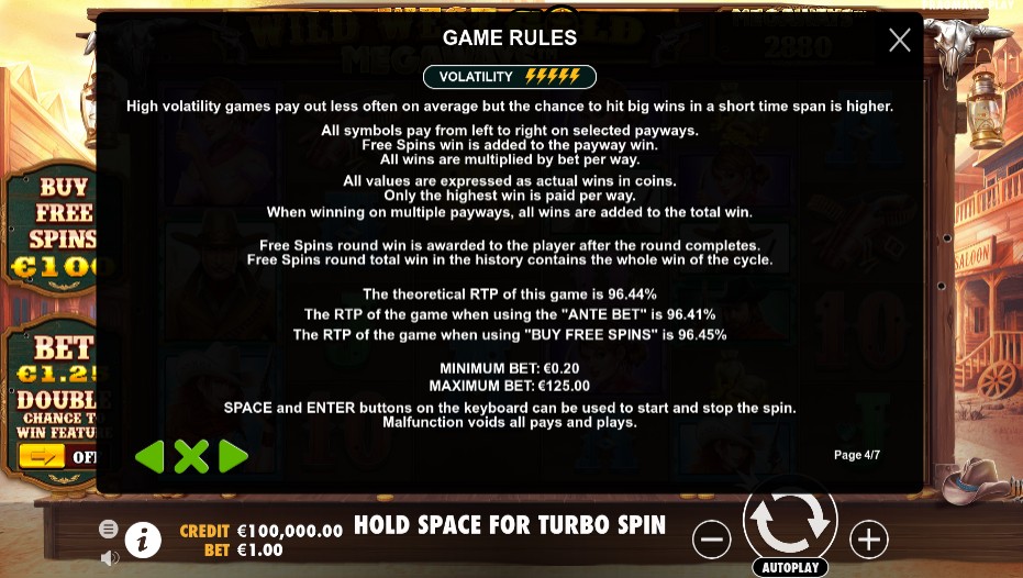 Wild West Gold Megaways Game Rules