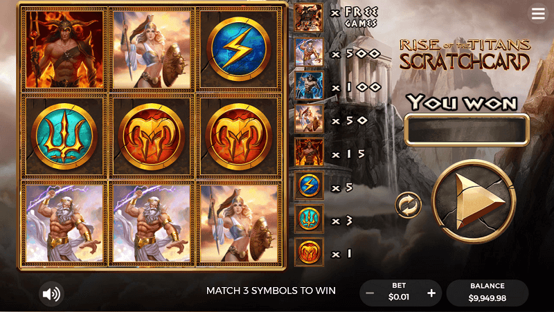 Dragon Gaming scratchcard instant win games