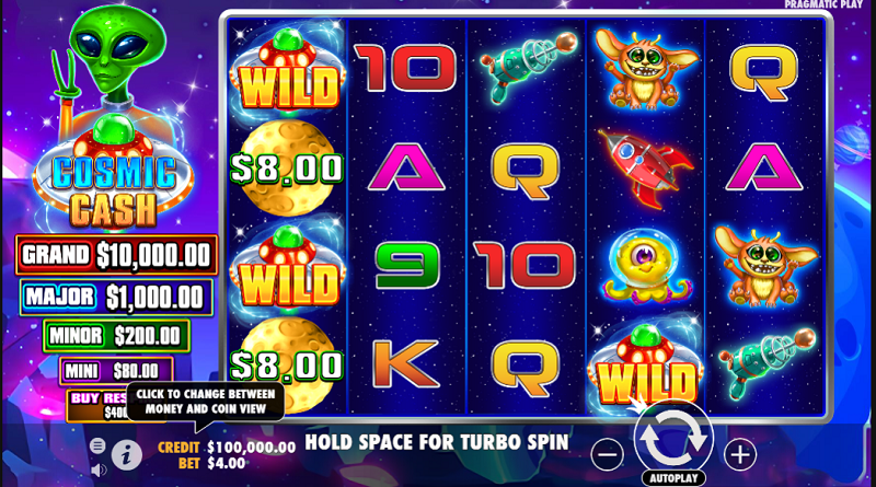 Cosmic Cash slot layout