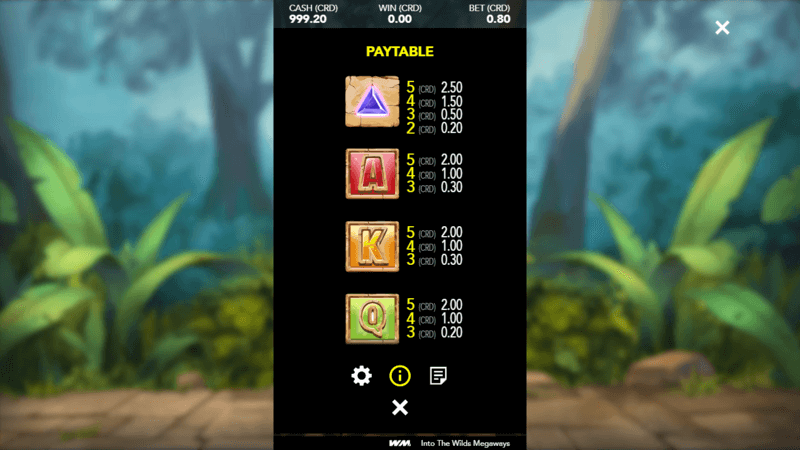 Into The Wilds Megaways paytable (2)