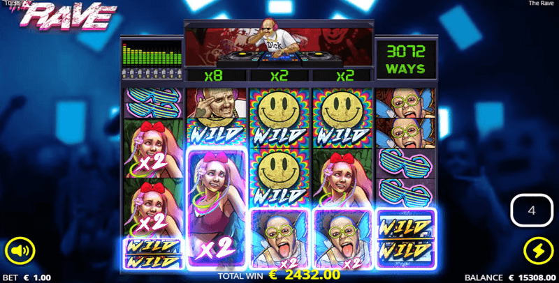 The Rave slot layout
