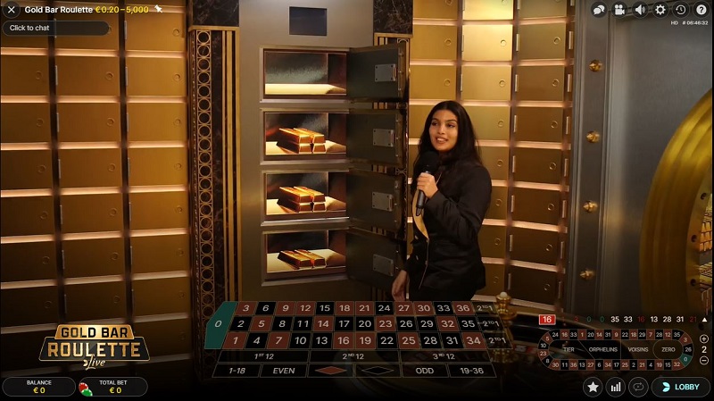 Gold Bar Roulette Live vault