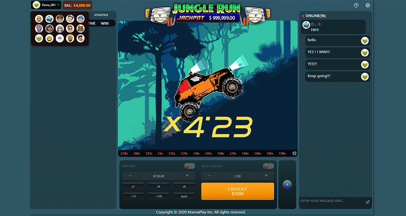 Jungle Run casino game by Manna Play