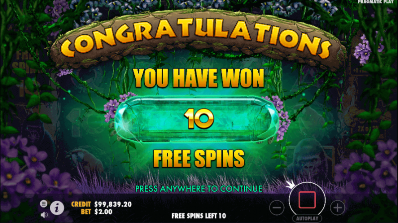Gorilla Mayhem free spins