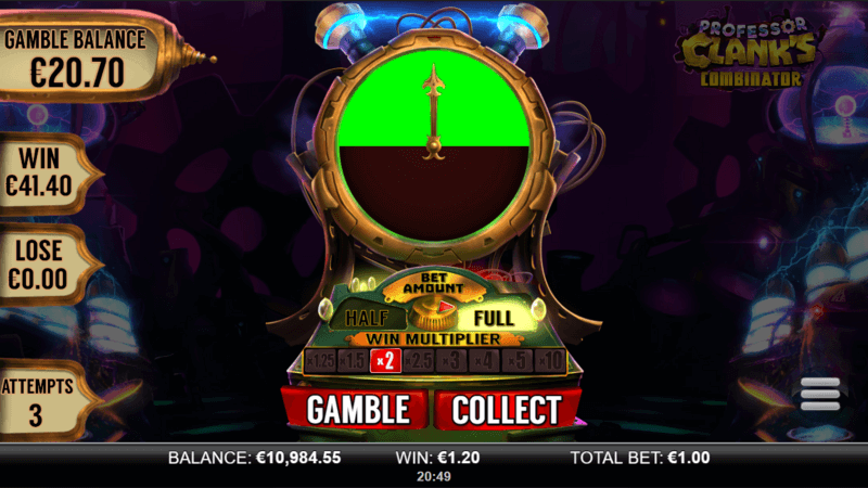 Professor Clank’s Combinator gamble feature