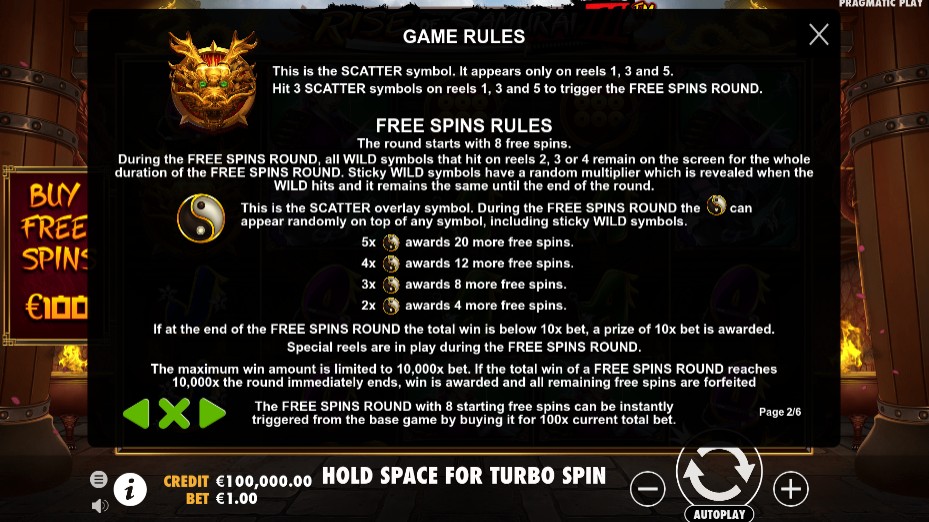 Rise of Samurai III Free Spins
