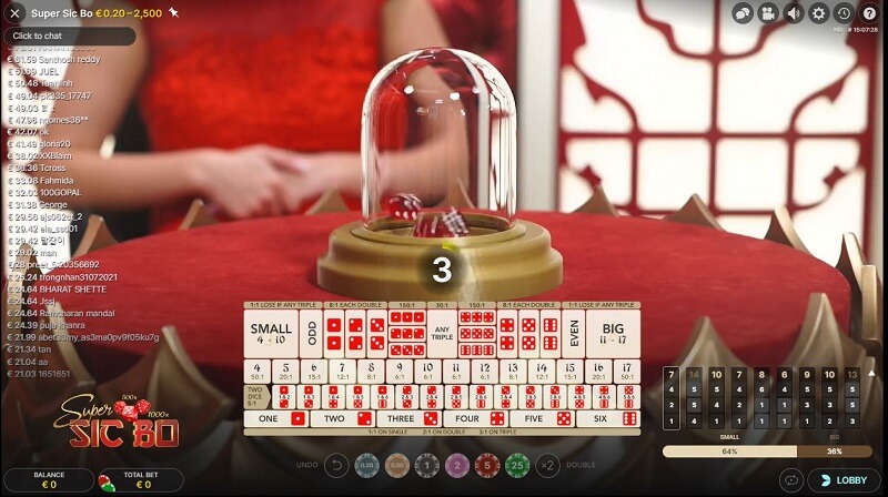 Super Sic Bo Evolution Gaming dice