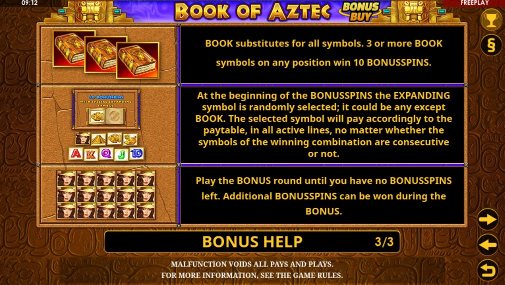 Book of Aztec Bonus Buy Free Spins