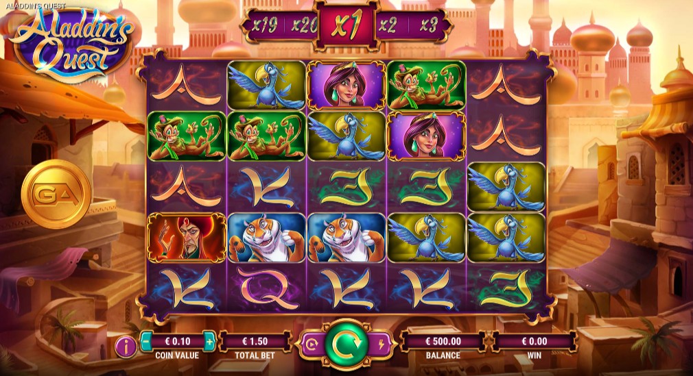 Aladdins Quest Main Screen