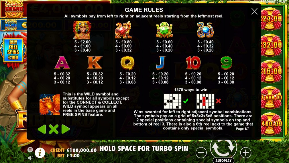 Firebird Spirit Payouts