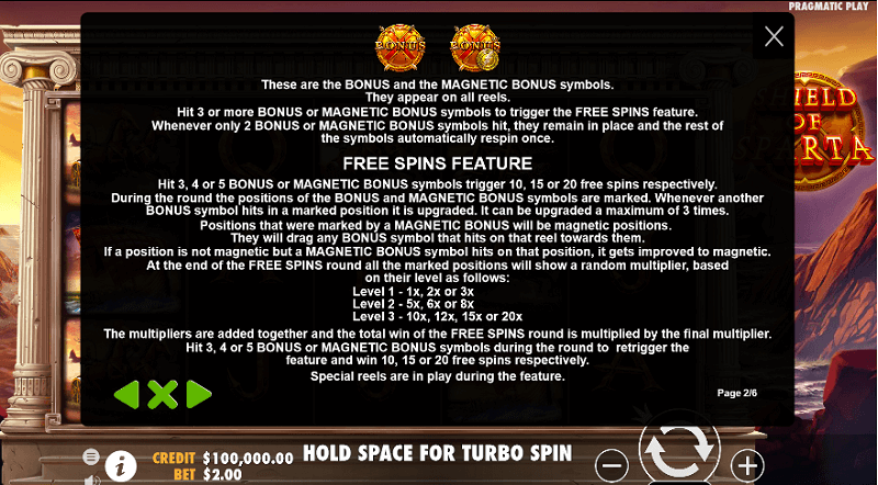 Shield of Sparta free spins