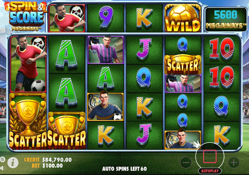 Spin & Score Megaways slot layout