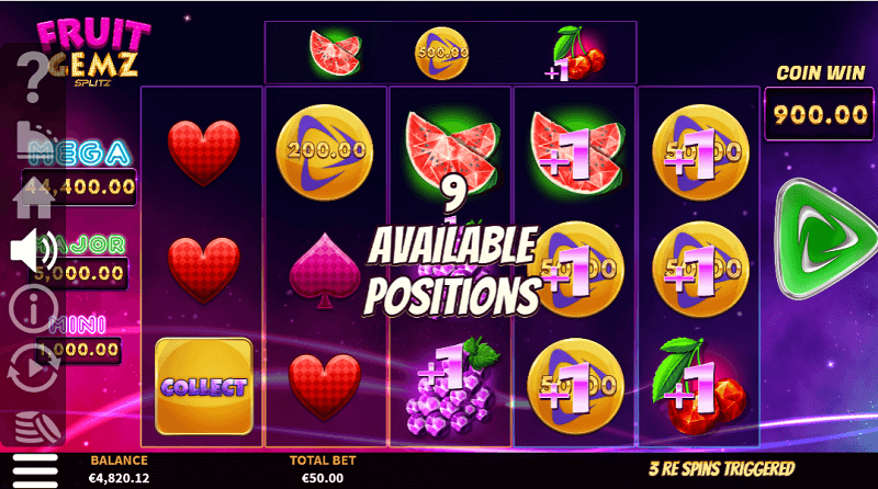Fruit Gemz Splitz slot symbols