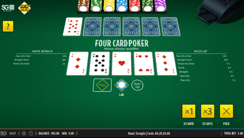 Four Card Poker casino game rules
