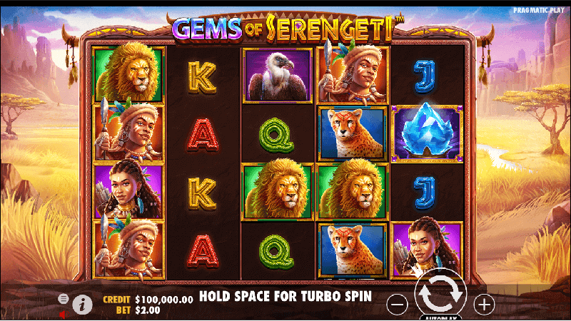 Gems of Serengeti slot symbols