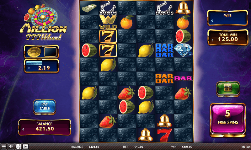 Million 777 Wheel free spins