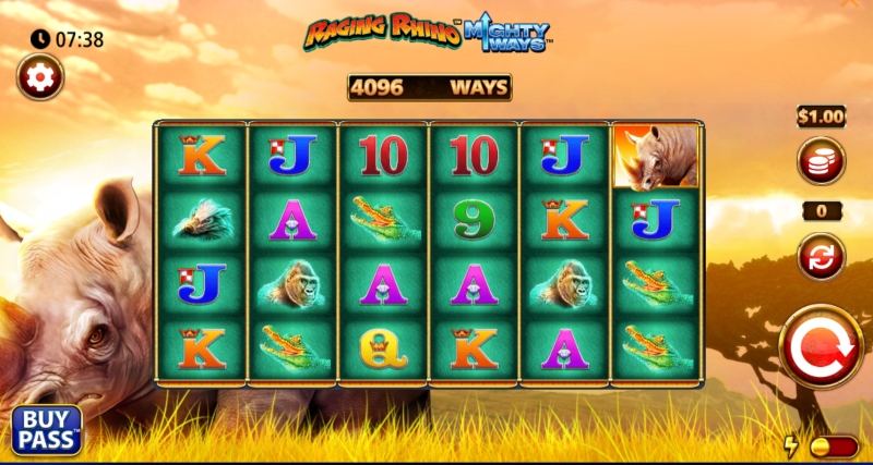 Raging Rhino MightyWays slot layout