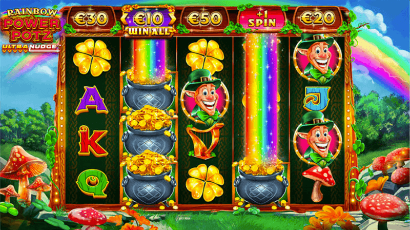 Rainbow Power Potz Ultra Nudge free spins