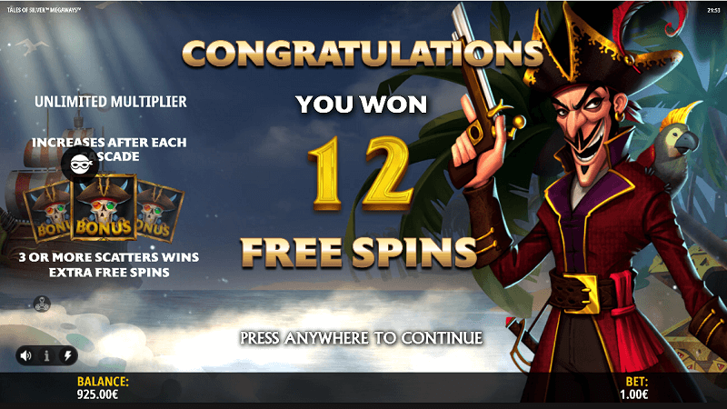 Tales of Silver Megaways free spins