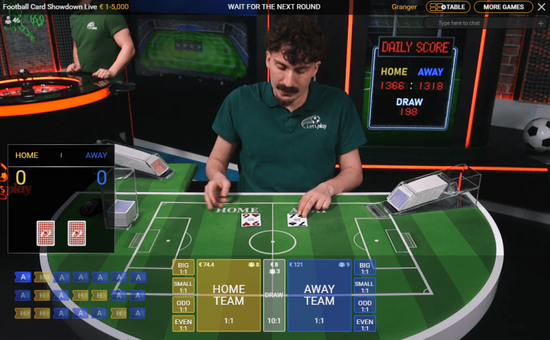 Football Card Showdown Playtech live dealer review