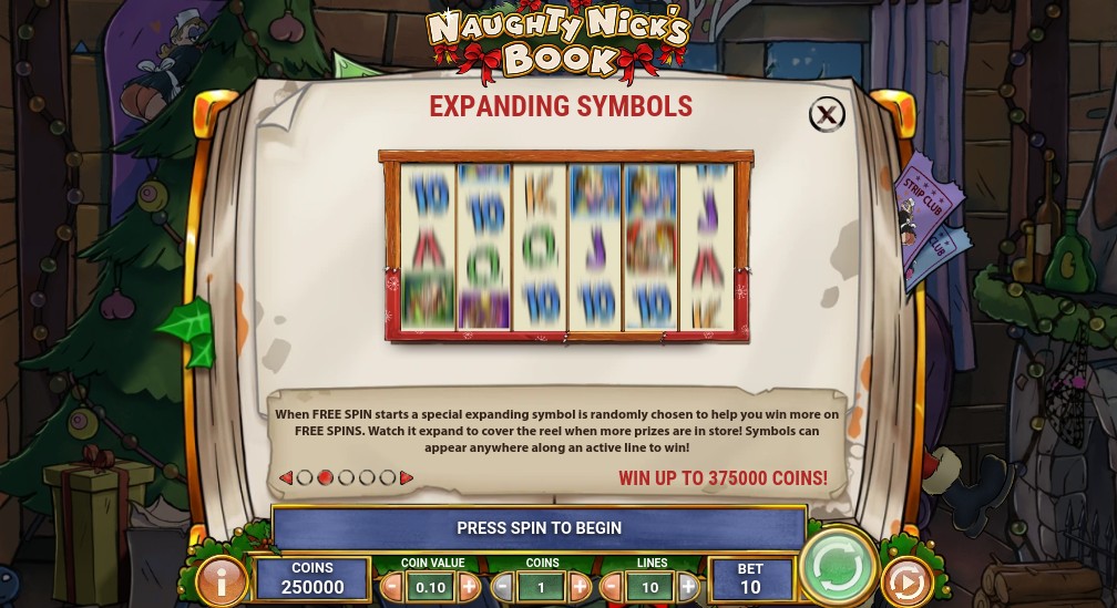 Naughty Nick's Book Expanding Symbols