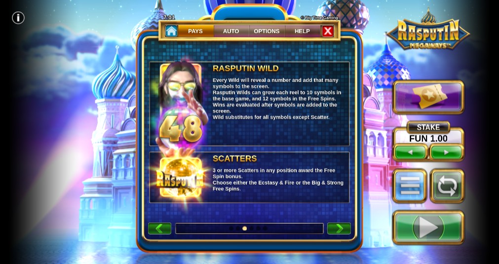 Rasputin Megaways Special Symbols