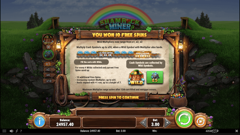 Shamrock Miner free spins