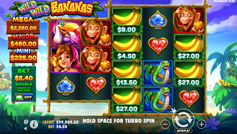 Wild Wild Bananas slot layout