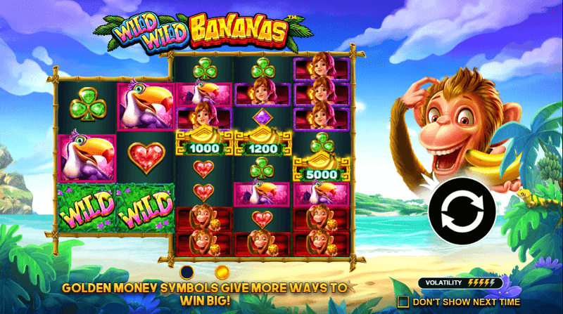 Wild Wild Bananas slot start screen
