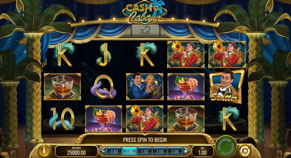 Cash a Cabana Main Screen
