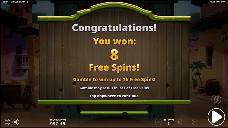 Chilli Bandits free spins