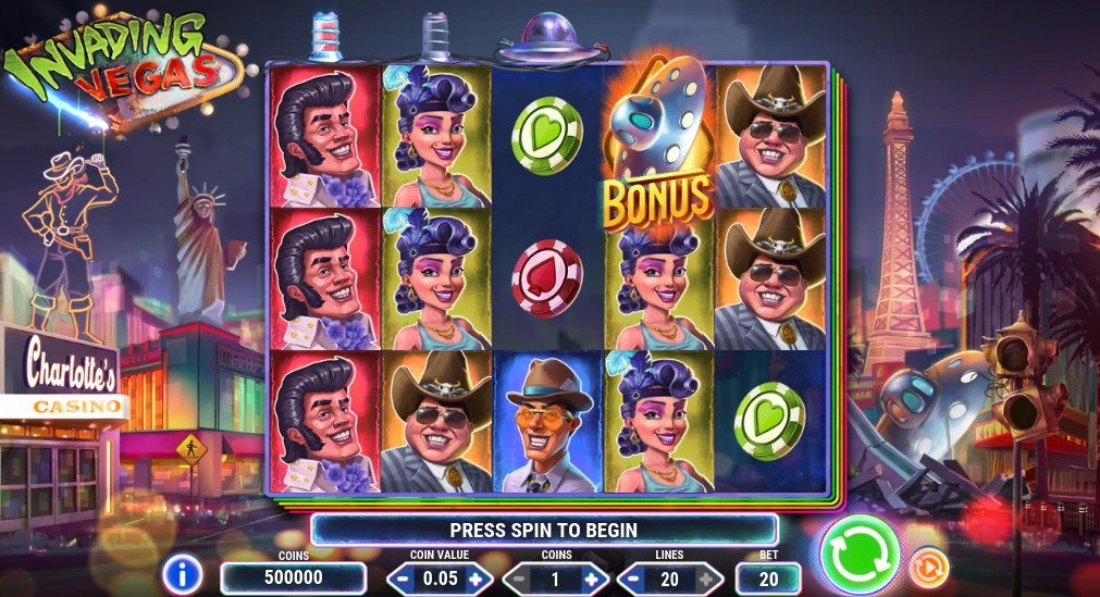 Invading Vegas Main Screen